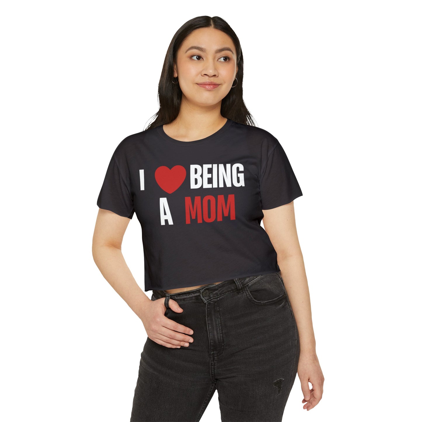 I Love Being A Mom, I Love Being A Mom T-Shirt, My Kids Think, My Family Thinks, My Child Thinks, A Mother Is, Custom Mothers Day Gift for Mom, Women's Festival Crop Top