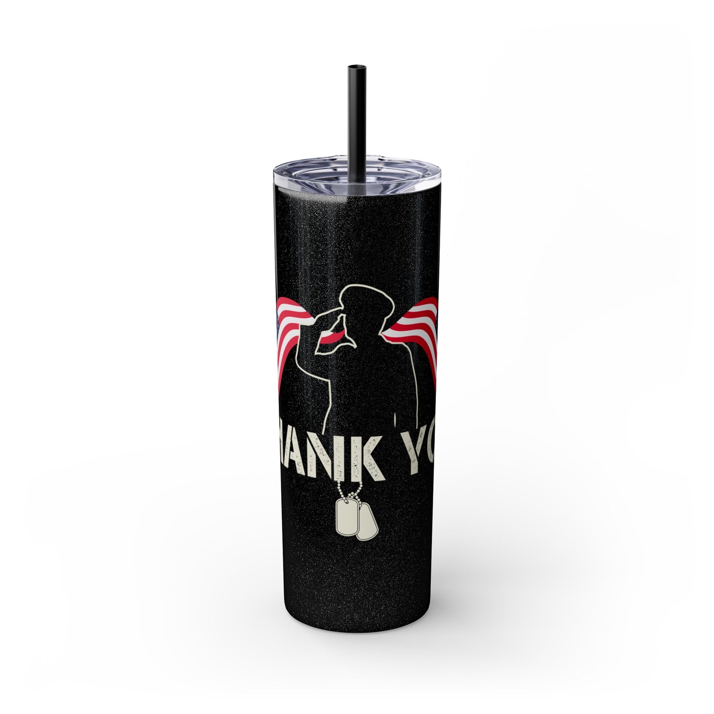 Thank You Veterans Day Skinny Tumbler with Straw, 20oz