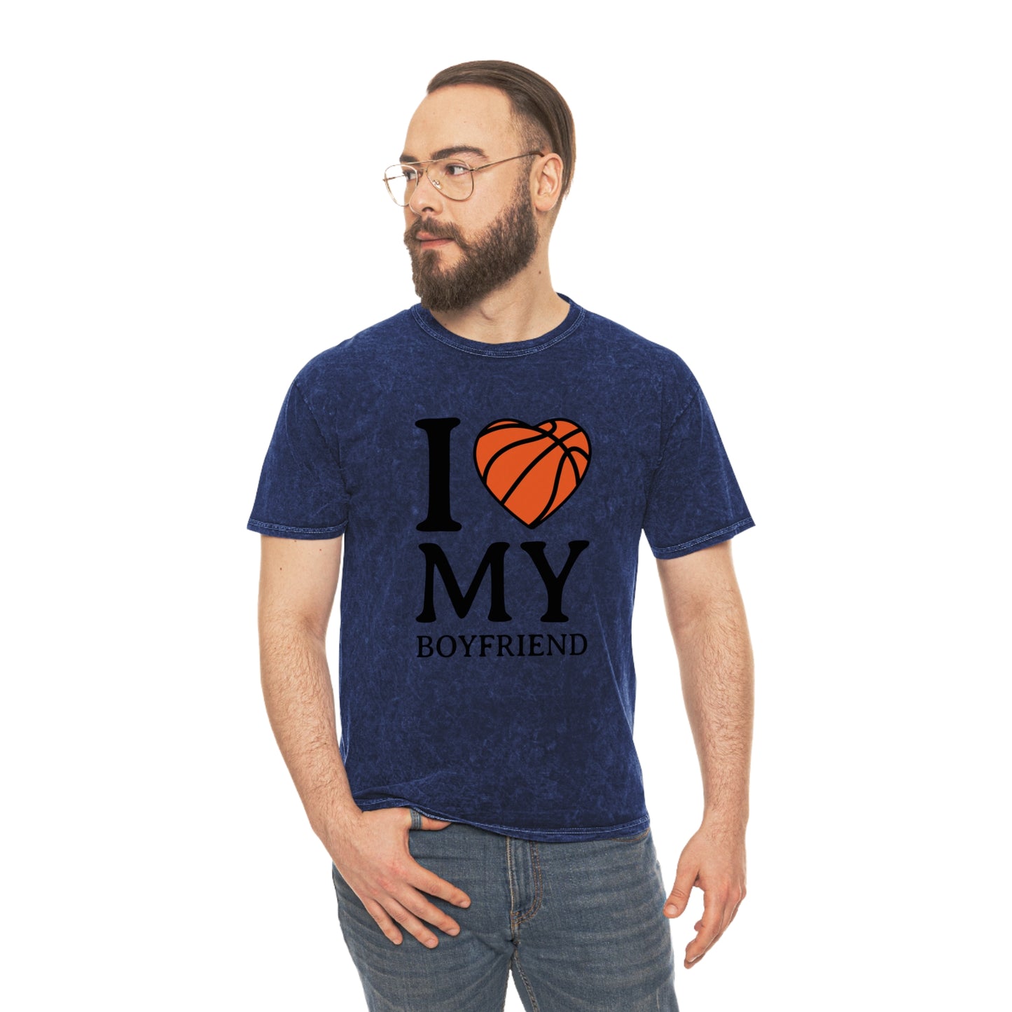 I Love My Boyfriend Unisex Mineral Wash T-Shirt