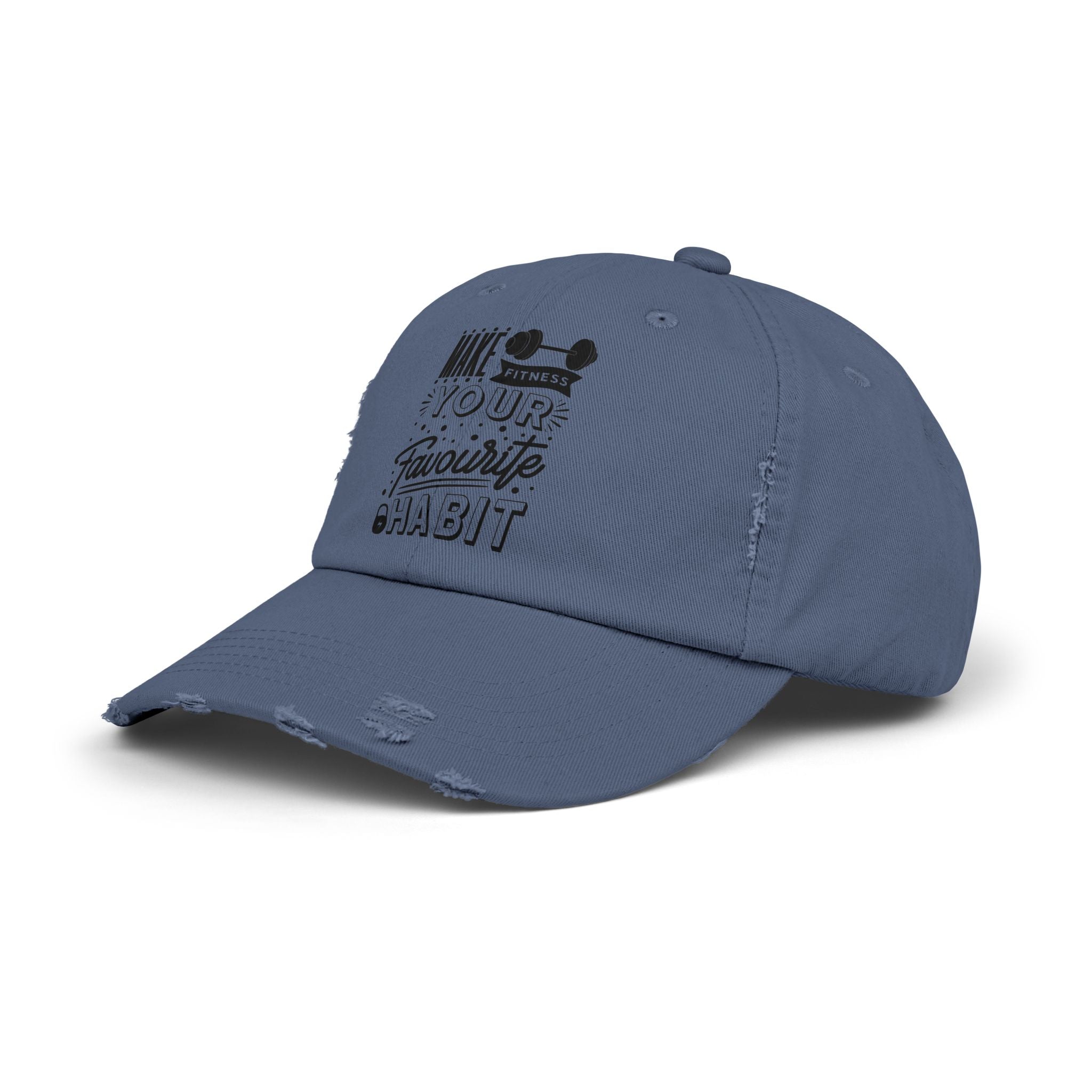 Make Fitness Your Favorite Habit, Make Fitness Your Habit Cap, Fitness Cap, Workout Cap, Unisex Distressed Cap
