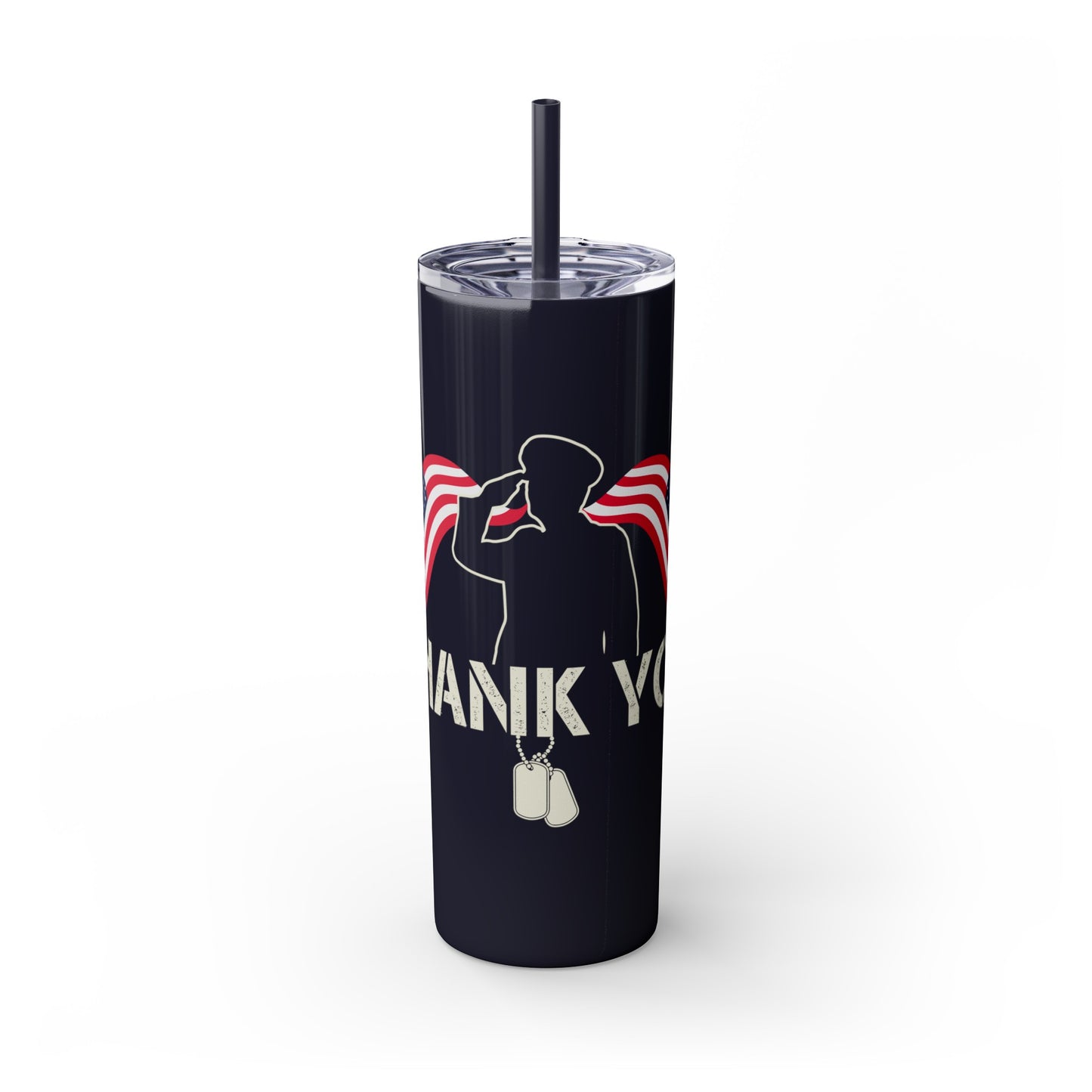 Thank You Veterans Day Skinny Tumbler with Straw, 20oz