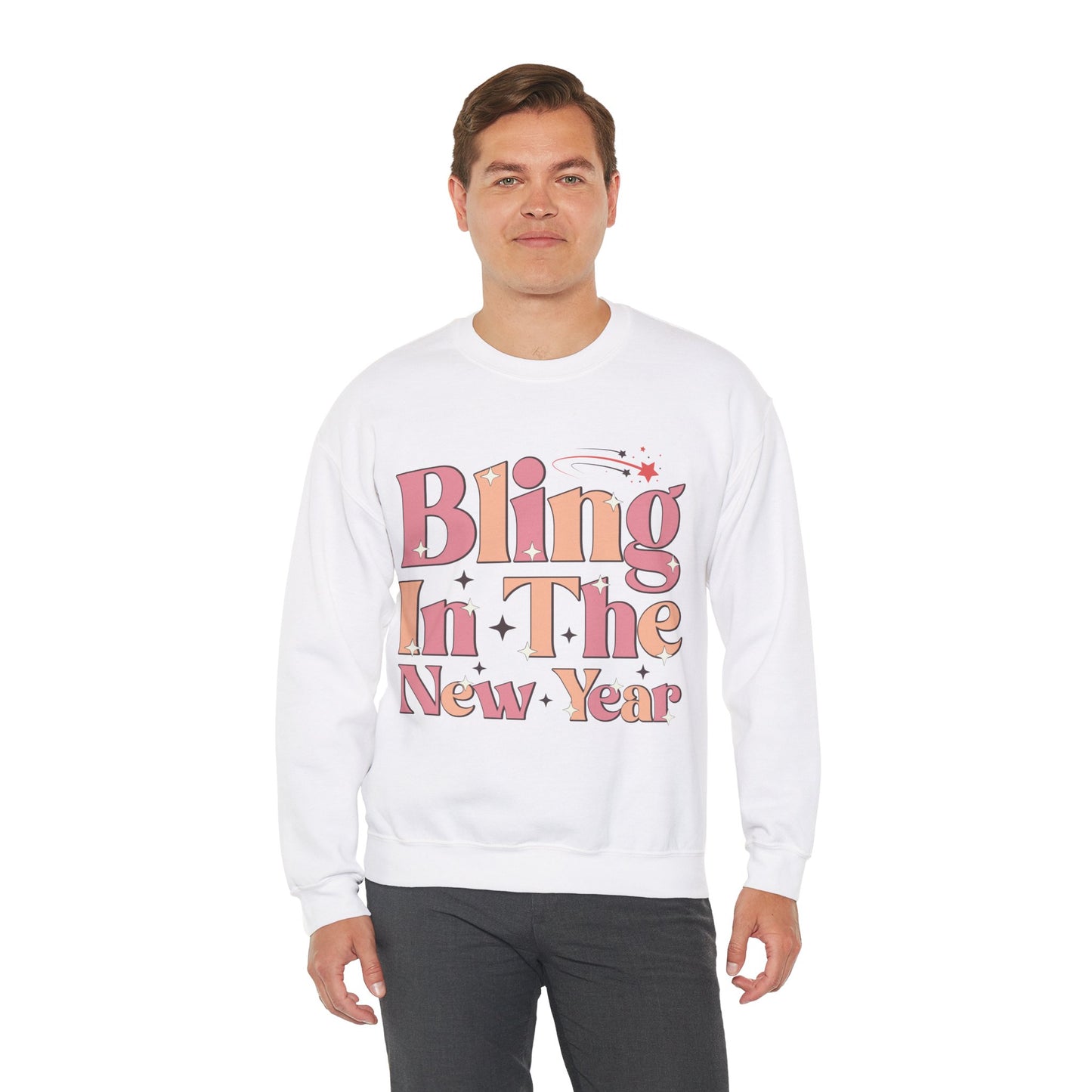 Happy New Year Sweatshirt, Retro New Year Shirt, 2025 Sweatshirt, New Year's Eve Shirt, Holiday Apparel, Trendy New Year 2025 Crewneck, Bling in the New Year