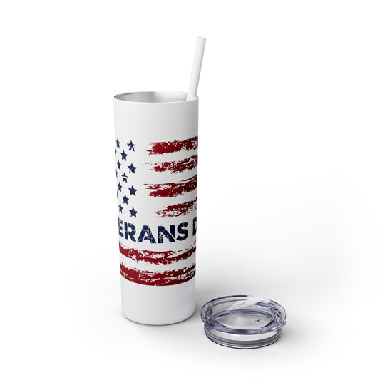 Veterans Day Skinny Tumbler with Straw, 20oz