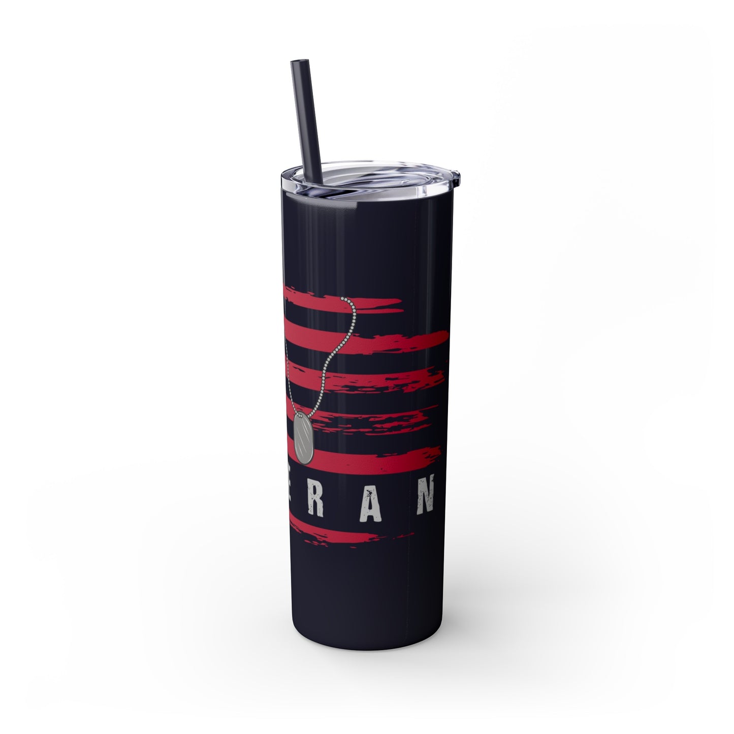 Veteran Skinny Tumbler with Straw, 20oz