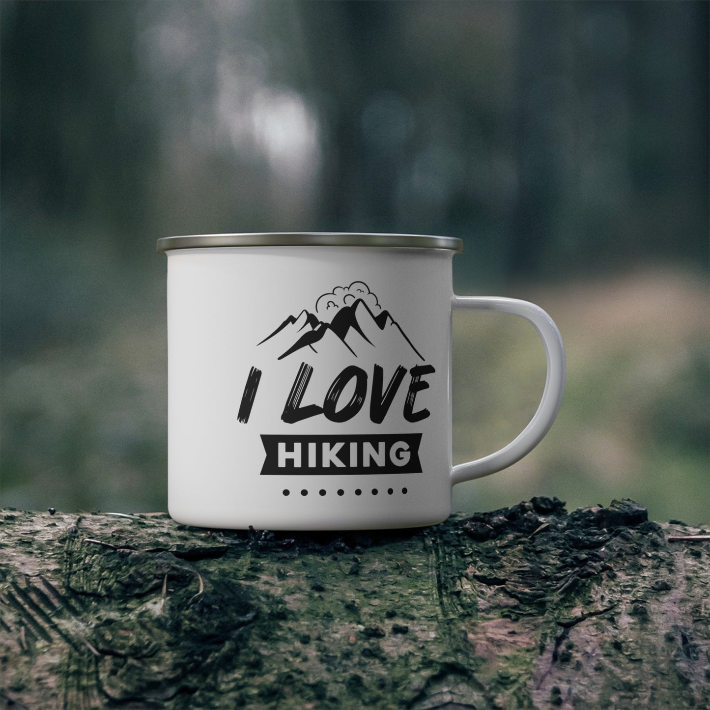 I Love Hiking Enamel Camping Mug