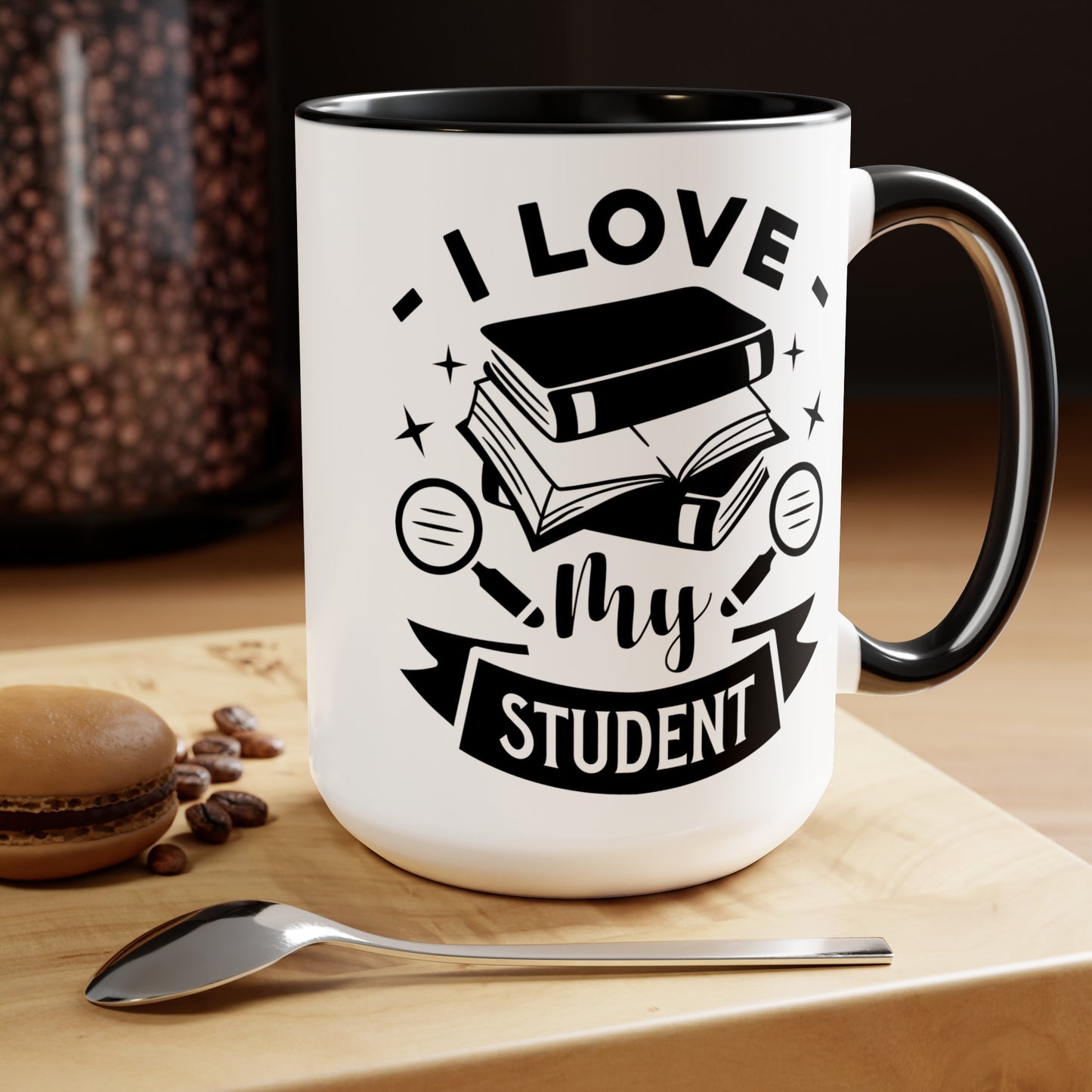 I Love My Student Two-Tone Coffee Mugs, 15oz