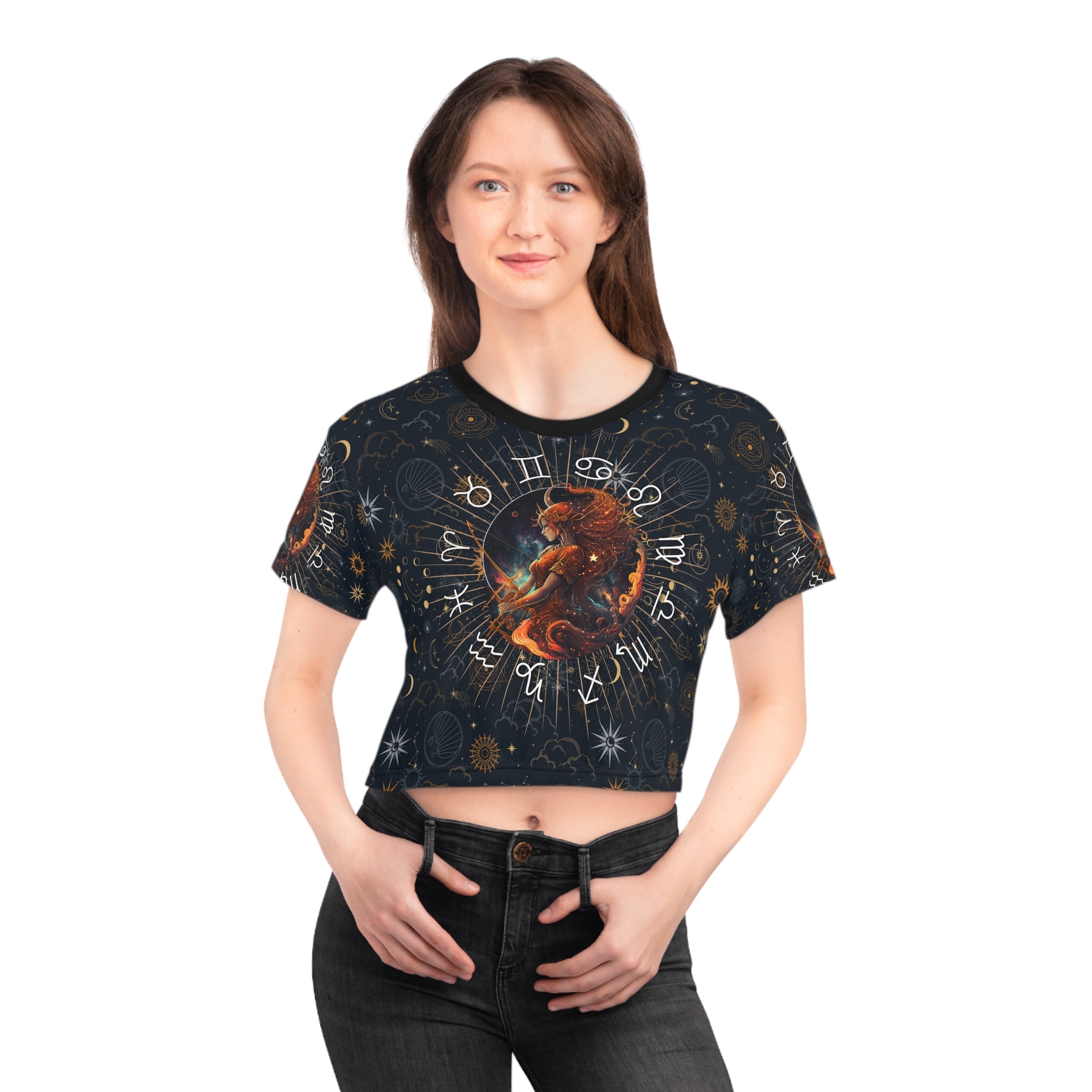 Sagittarius womens crop top, Sagittarius activewear, Sagittarius Zodiac Sign, Sagittarius Gift, Sagittarius zodiac tee, Crop Tee, zodiac crop