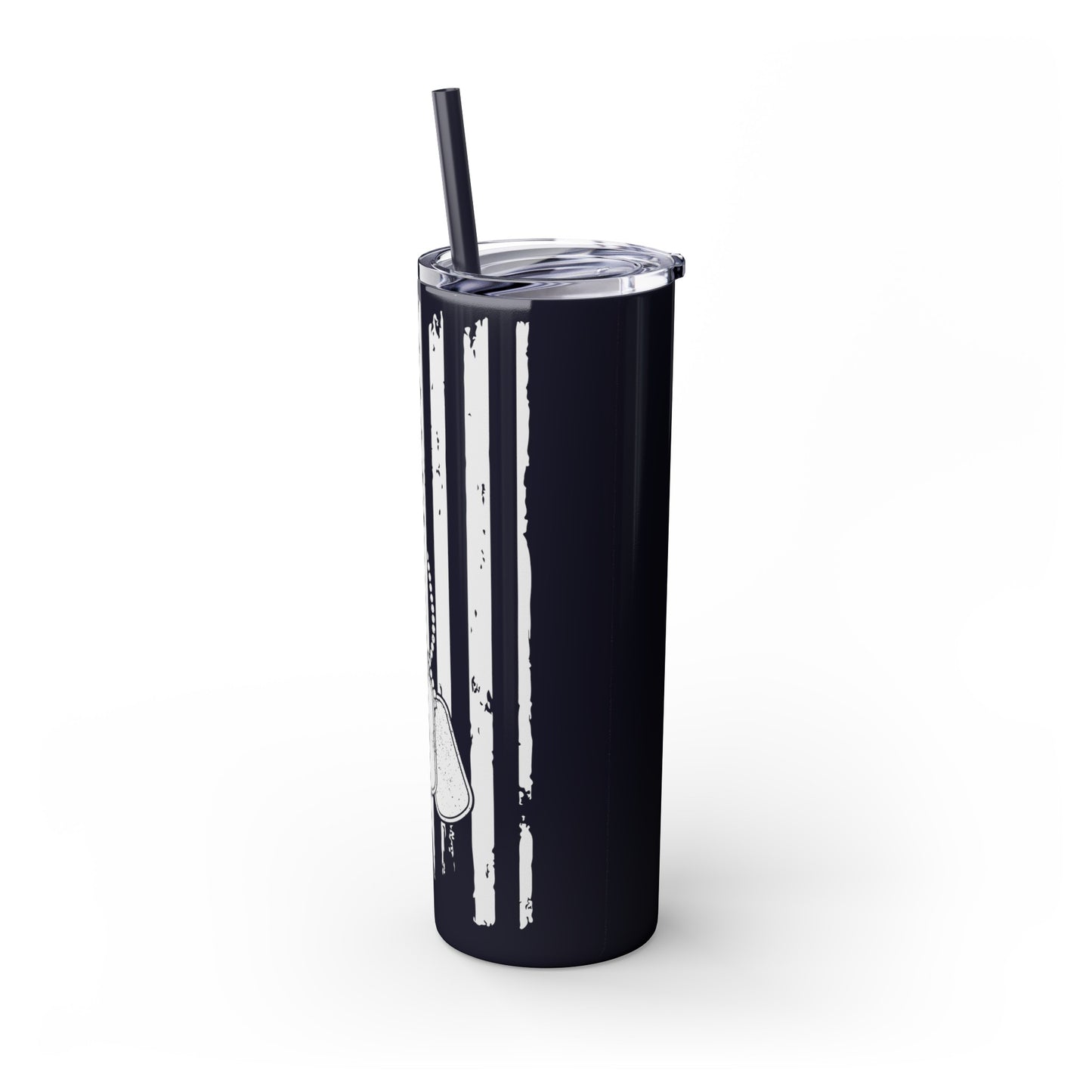 Flag with Tags Veterans Day Skinny Tumbler with Straw, 20oz