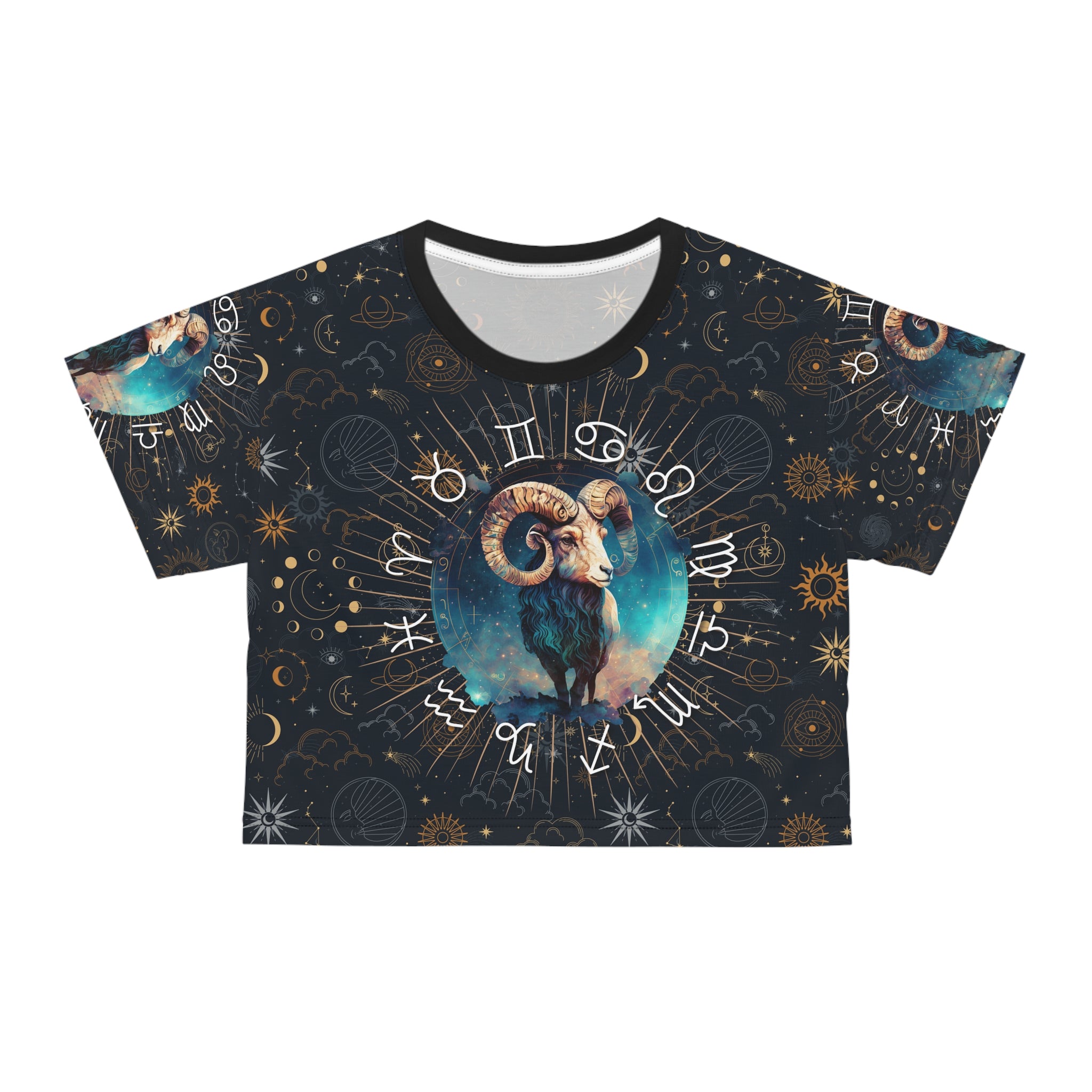 Aries women's crop top, Aries activewear, Aries Zodiac Sign, Ram, Aries Astrological, Aries Gift, Aries zodiac tee, Crop Tee, star sign crop