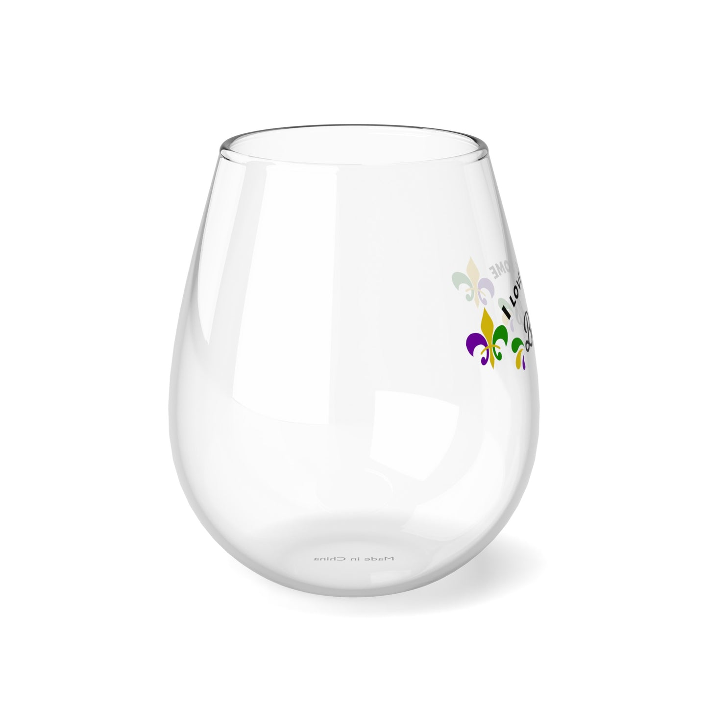 I Love Me Some Beads Stemless Wine Glass, 11.75oz