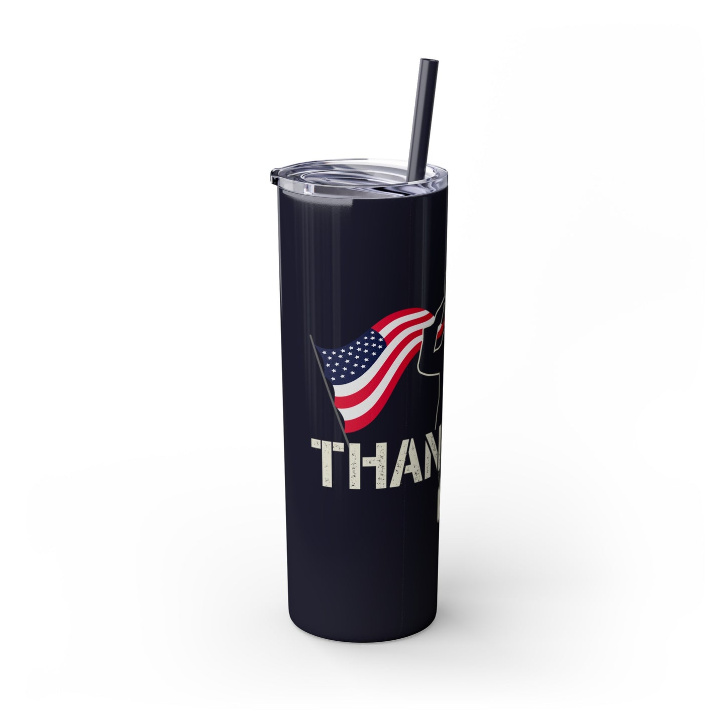 Thank You Veterans Day Skinny Tumbler with Straw, 20oz