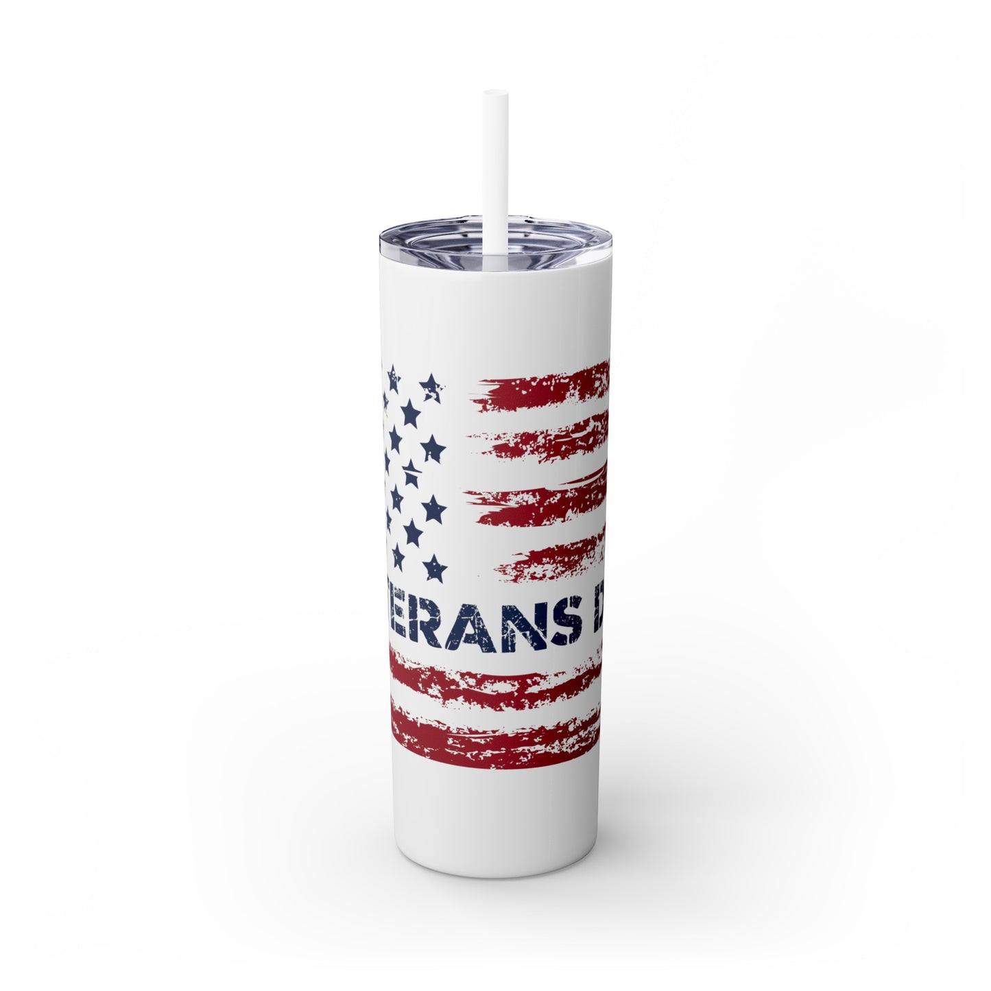 Veterans Day Skinny Tumbler with Straw, 20oz