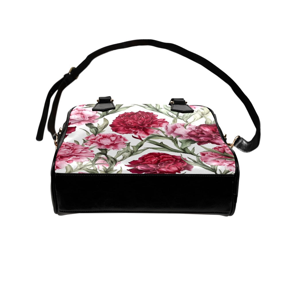 Carnation Print Bag, Carnation Birth Month Handbag, Birth Month Bag, January Birth Month Bag, Shoulder Handbag