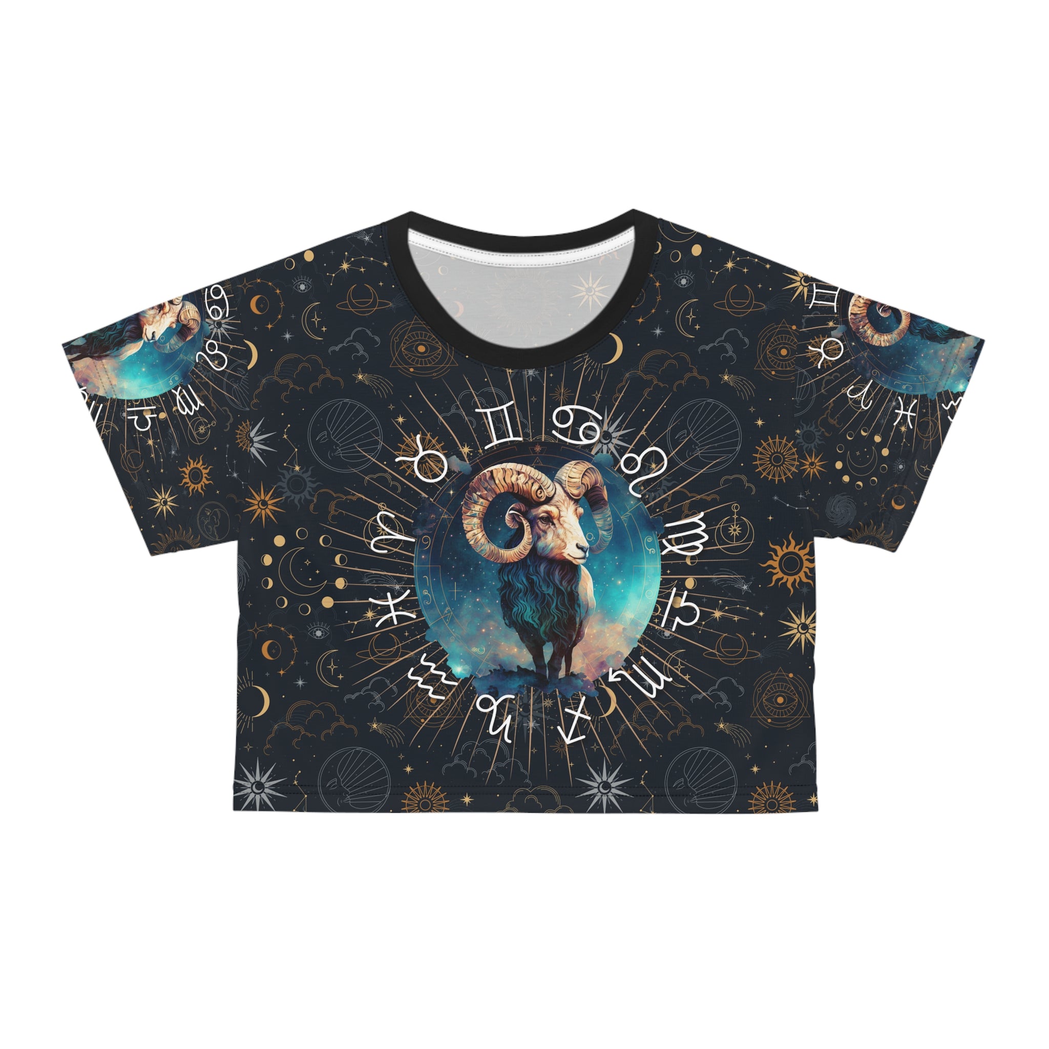 Aries women's crop top, Aries activewear, Aries Zodiac Sign, Ram, Aries Astrological, Aries Gift, Aries zodiac tee, Crop Tee, star sign crop