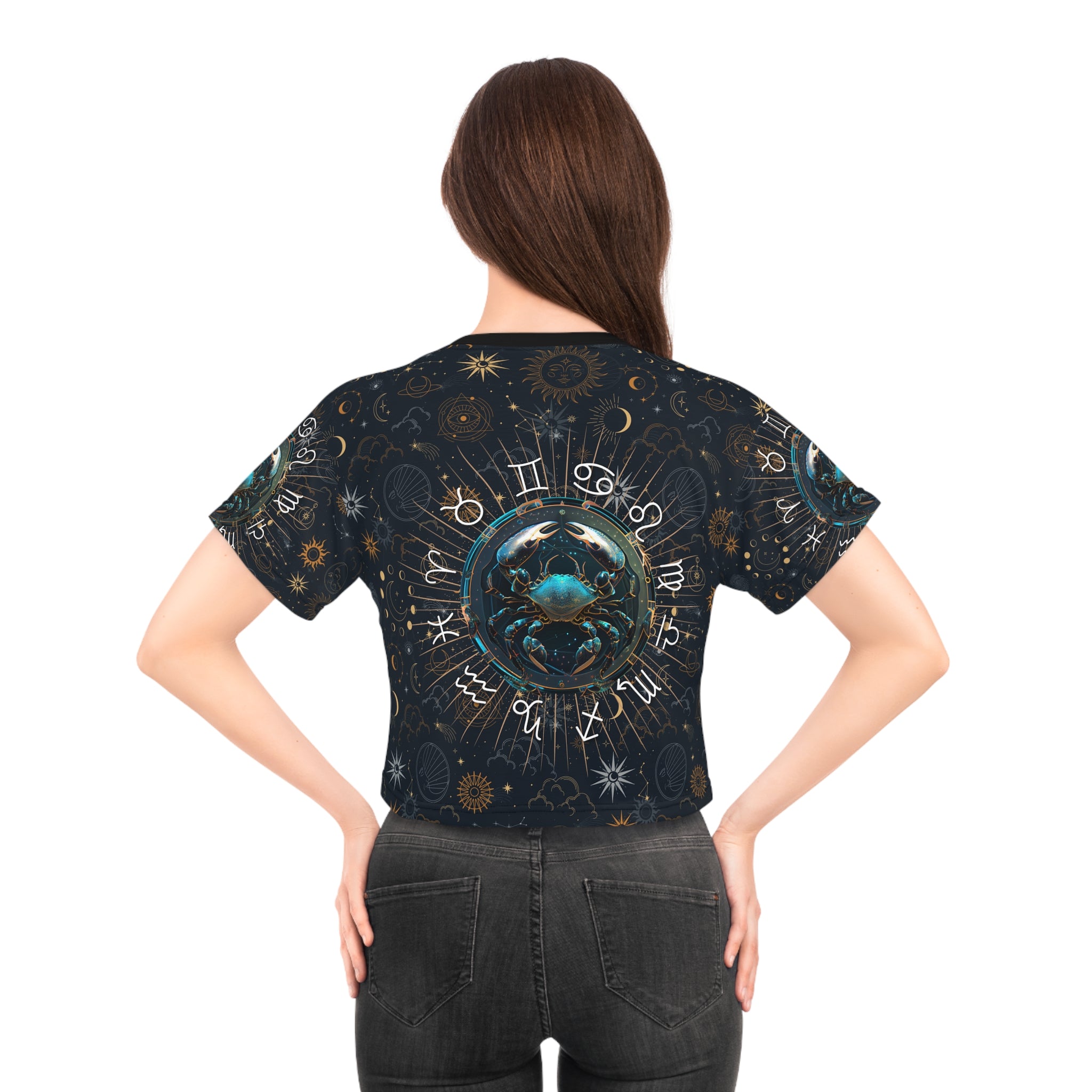 Cancer women's crop top, Cancer activewear, Cancer Zodiac Sign, Cancer Astrological, Cancer Gift, Cancer zodiac tee, Crop Tee, zodiac crop