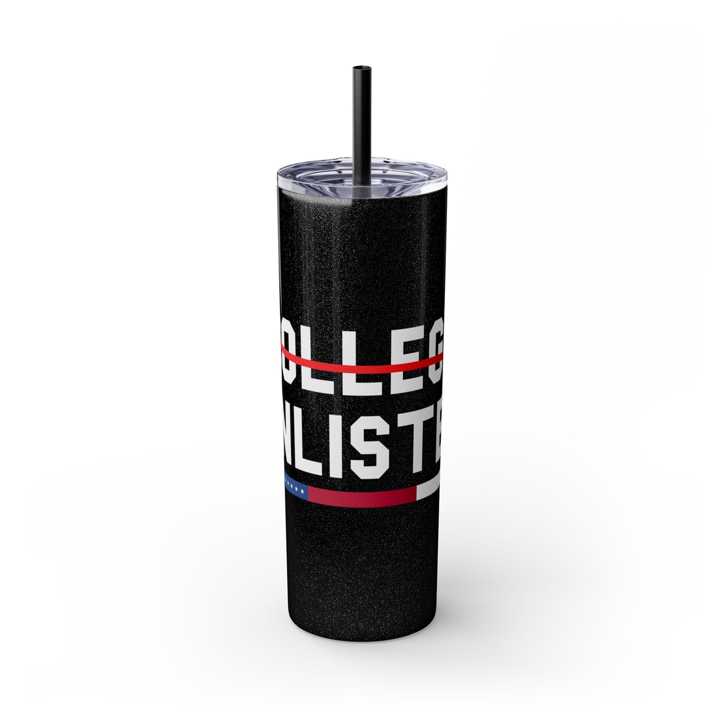 College Enlisted Skinny Tumbler with Straw, 20oz