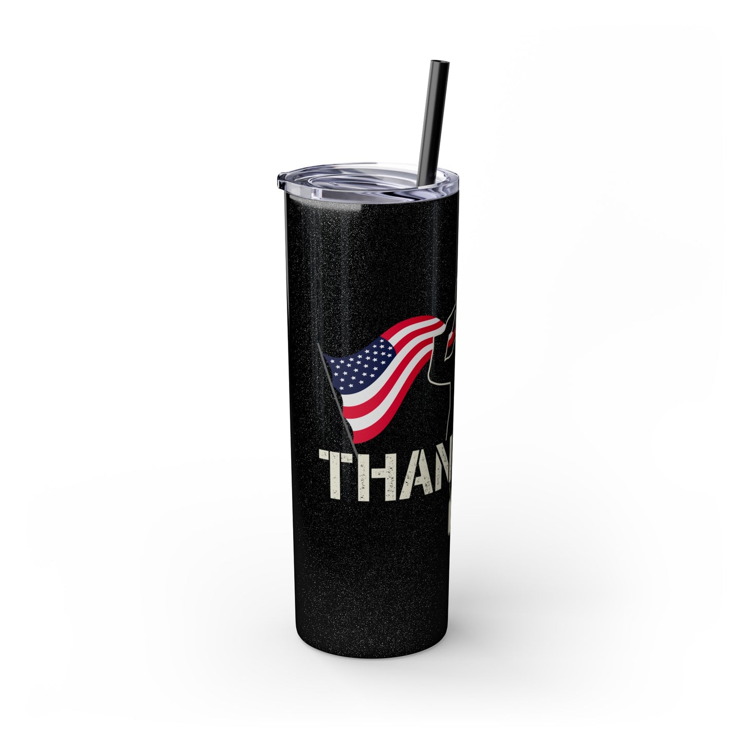 Thank You Veterans Day Skinny Tumbler with Straw, 20oz