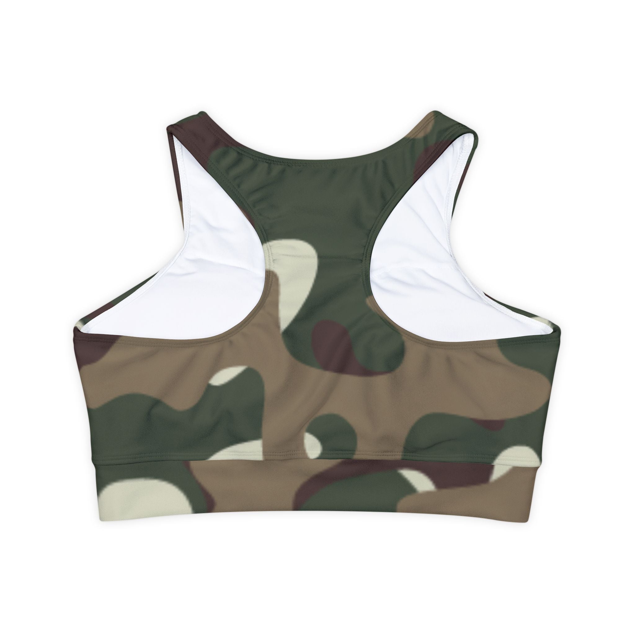Camo Sports Bra, Camo Line Sports Bra, Fully Lined, Padded Sports Bra