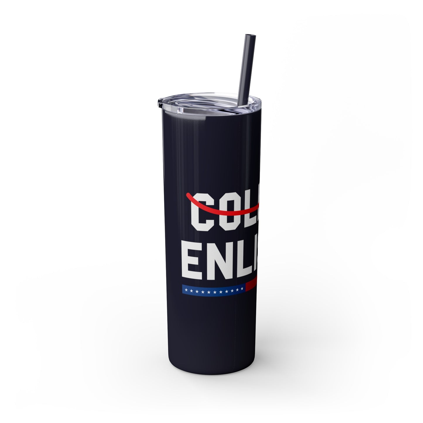 College Enlisted Skinny Tumbler with Straw, 20oz