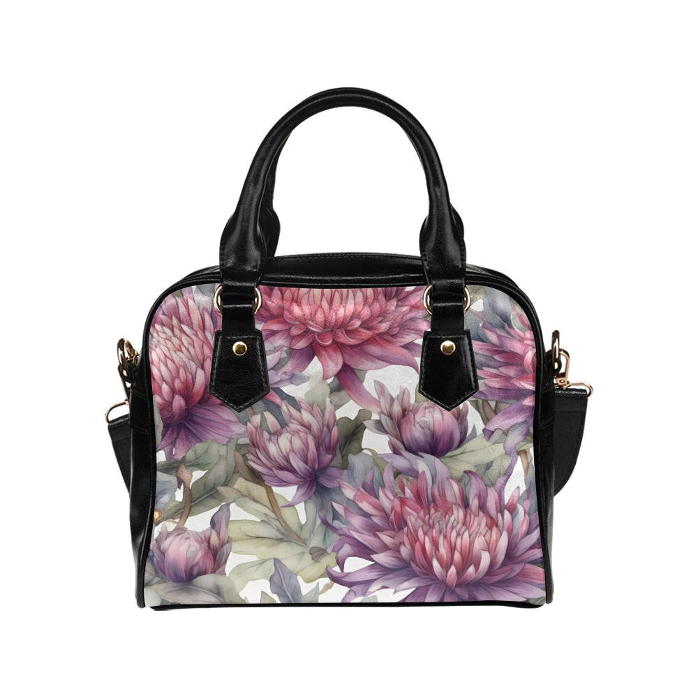 Chrysanthemum Print Bag, Chrysanthemum Birth Month Handbag, Birth Month Bag, November Birth Month Bag, Shoulder Handbag
