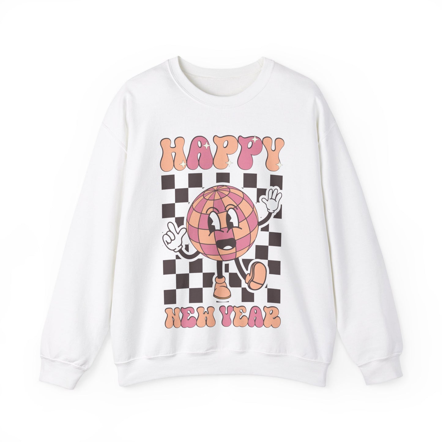 Happy New Year Sweatshirt, Retro New Year Shirt, 2025 Sweatshirt, New Year's Eve Shirt, Holiday Apparel, Trendy New Year 2025 Crewneck