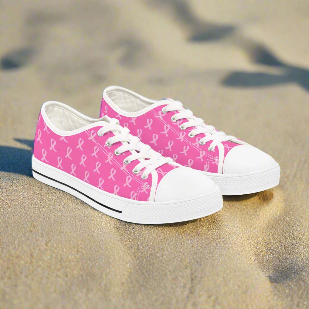 Breast Cancer Awareness Women's Low Top Sneakers