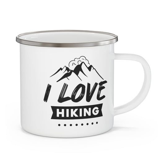 I Love Hiking Enamel Camping Mug