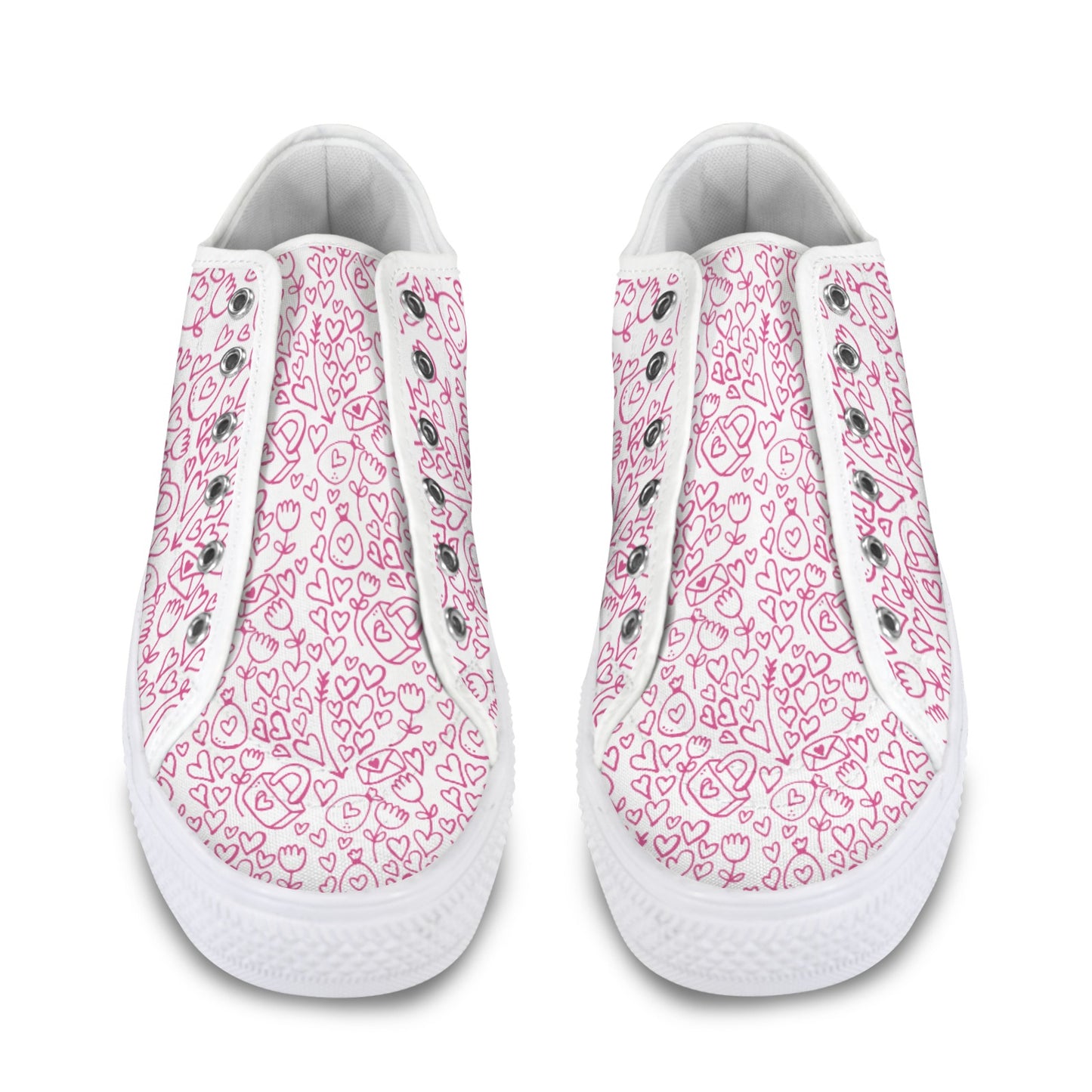 Line Art Hearts & Locks Sneakers