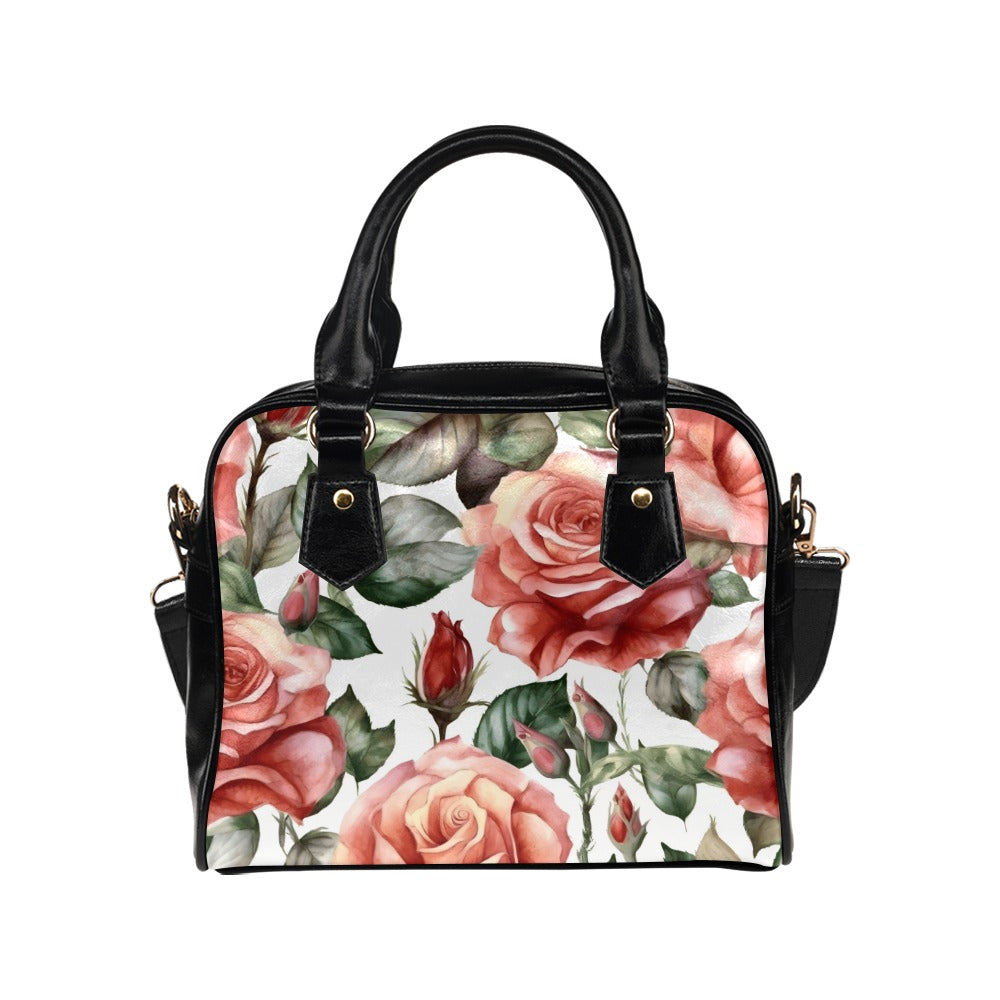 Rose Print Bag, Rose Birth Month Handbag, Birth Month Bag, June Birth Month Bag, Shoulder Handbag