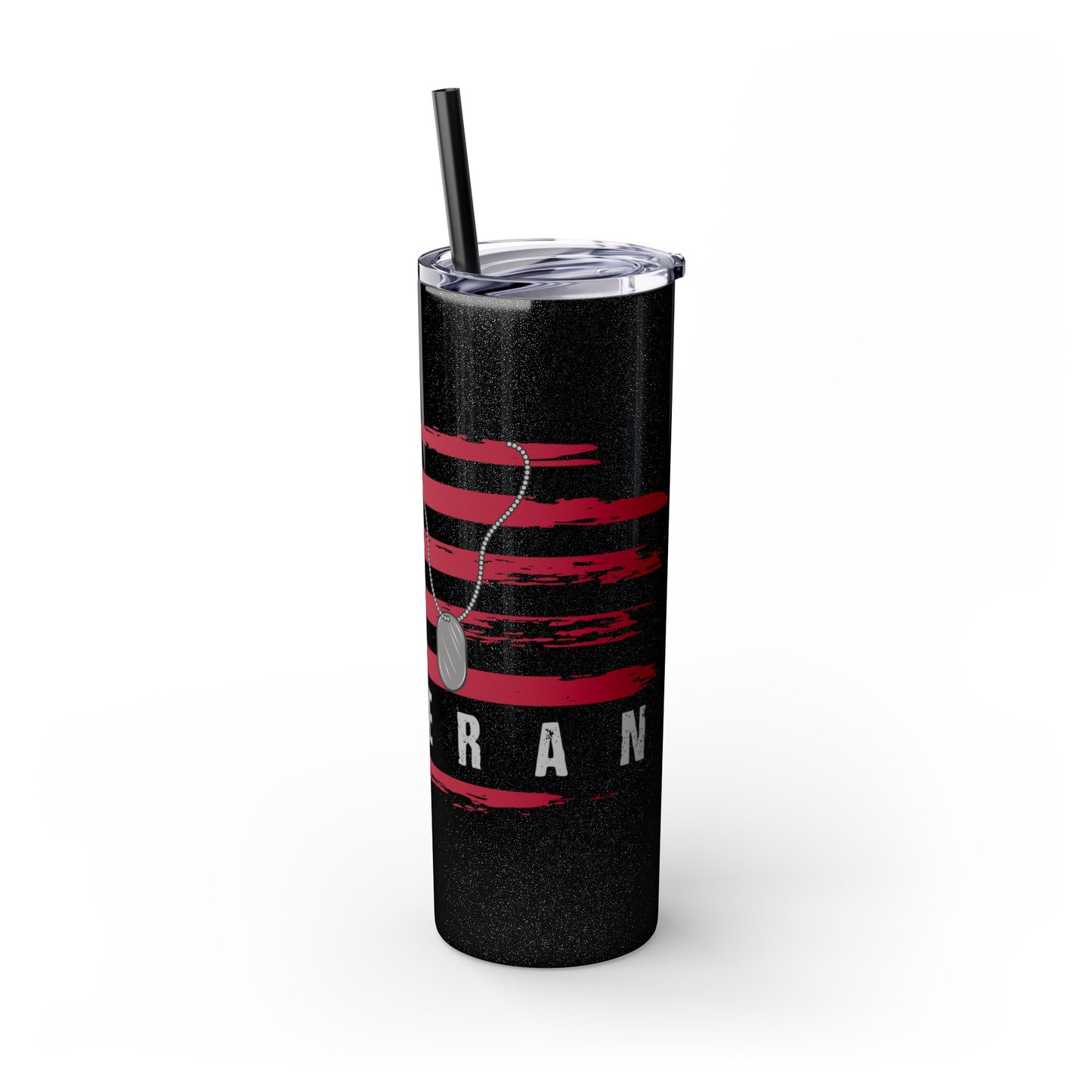 Veteran Skinny Tumbler with Straw, 20oz