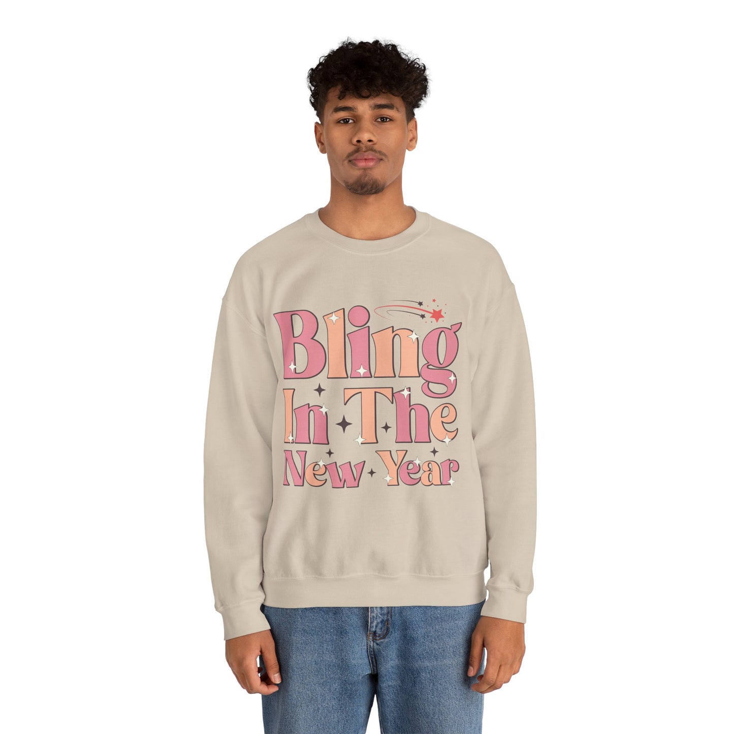 Happy New Year Sweatshirt, Retro New Year Shirt, 2025 Sweatshirt, New Year's Eve Shirt, Holiday Apparel, Trendy New Year 2025 Crewneck, Bling in the New Year
