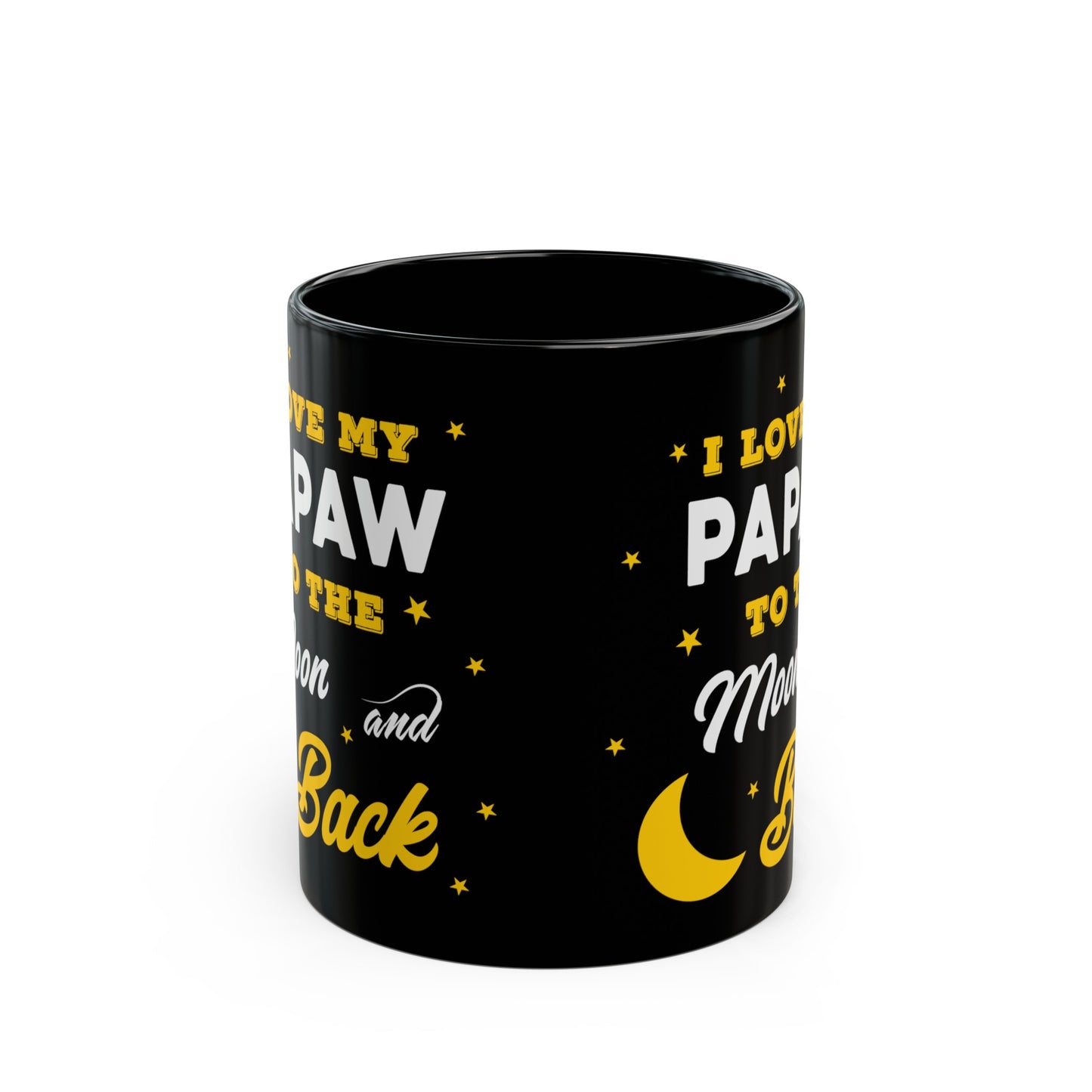 I Love My Papaw to The Moon and Back 11oz Black Mug