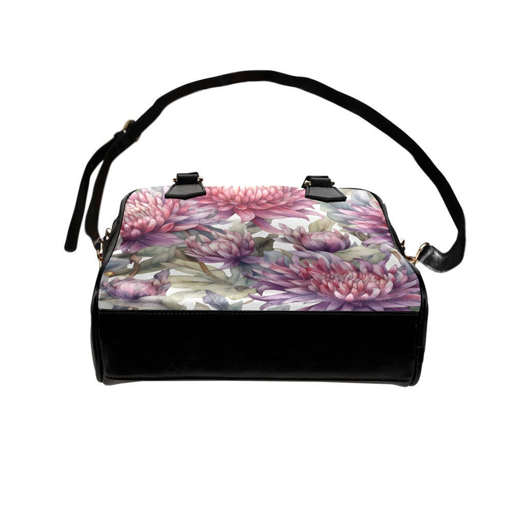 Chrysanthemum Print Bag, Chrysanthemum Birth Month Handbag, Birth Month Bag, November Birth Month Bag, Shoulder Handbag