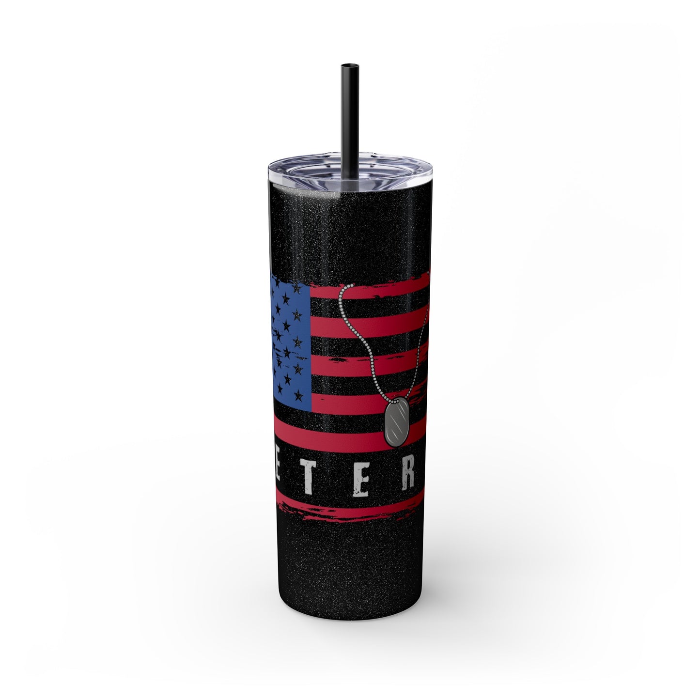 Veteran Skinny Tumbler with Straw, 20oz