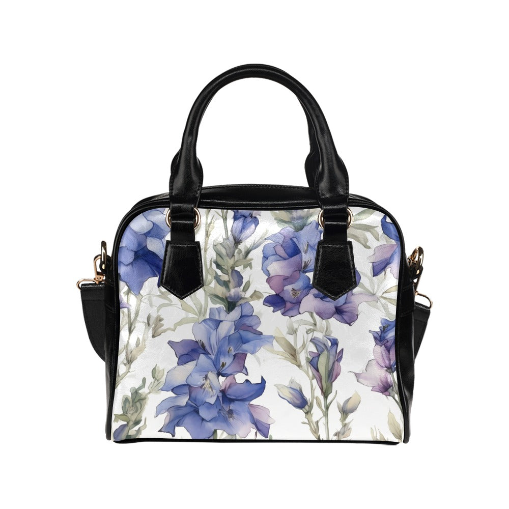 Larkspur Print Bag, Larkspur Birth Month Handbag, Birth Month Bag, July Birth Month Bag, Shoulder Handbag