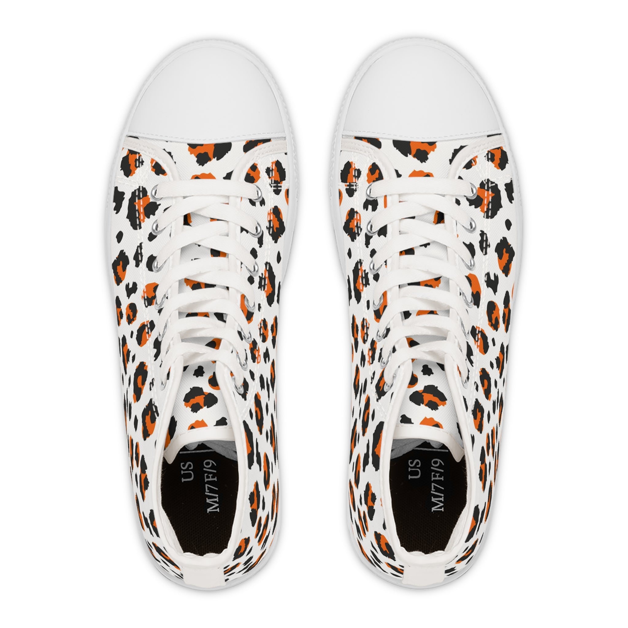 Leopard Print Sneakers, High Top Leopard Sneakers, Leopard Print Shoes, Sneakers, Women's High-Top Sneakers