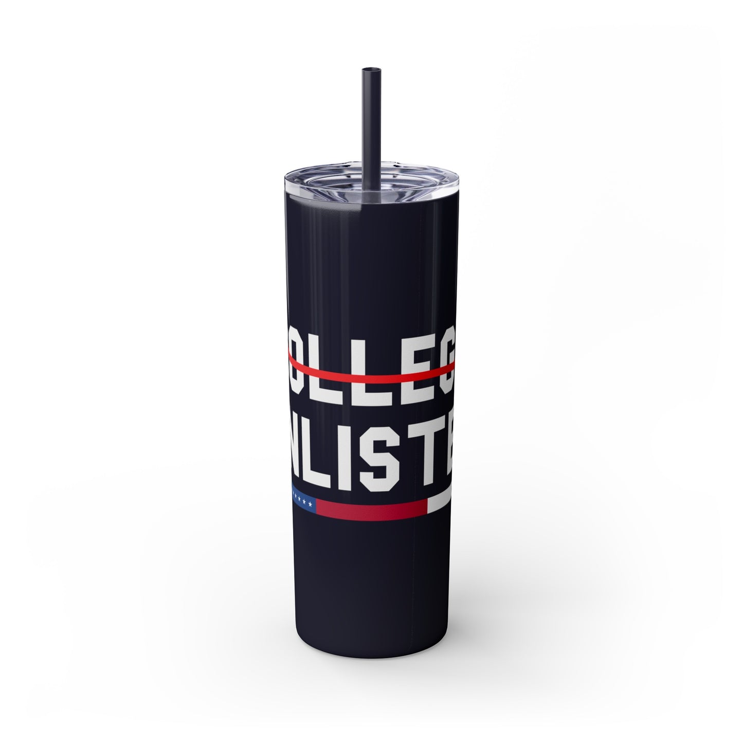 College Enlisted Skinny Tumbler with Straw, 20oz