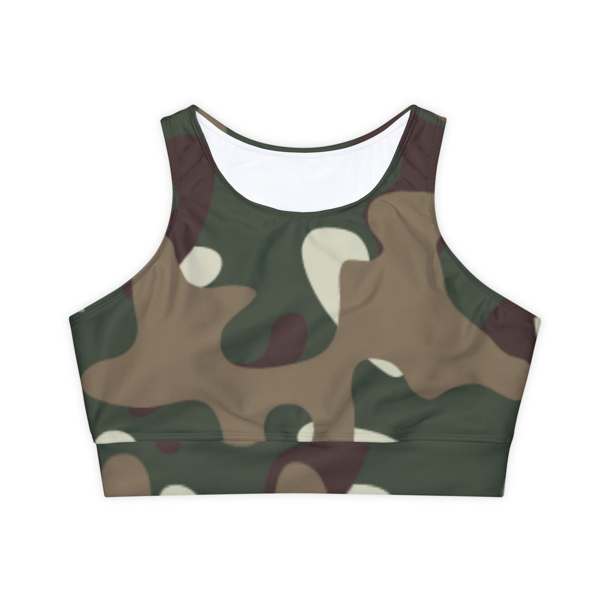 Camo Sports Bra, Camo Line Sports Bra, Fully Lined, Padded Sports Bra