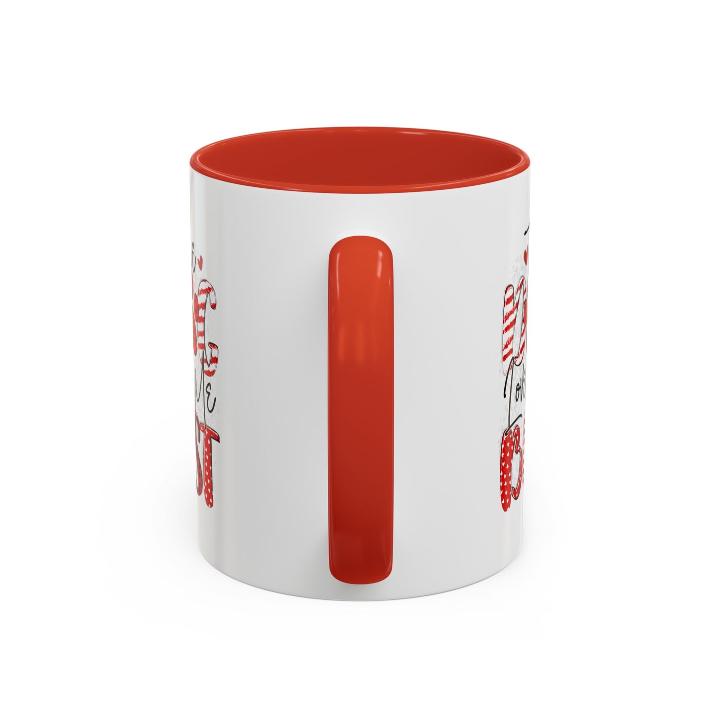The Dog Love Me Best Valentines Day Accent Coffee Mug, 11oz