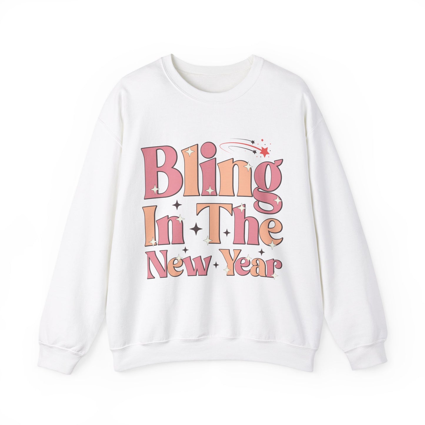 Happy New Year Sweatshirt, Retro New Year Shirt, 2025 Sweatshirt, New Year's Eve Shirt, Holiday Apparel, Trendy New Year 2025 Crewneck, Bling in the New Year