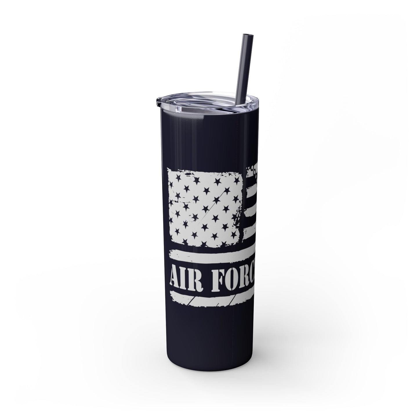 Air Force Veteran Skinny Tumbler with Straw, 20oz