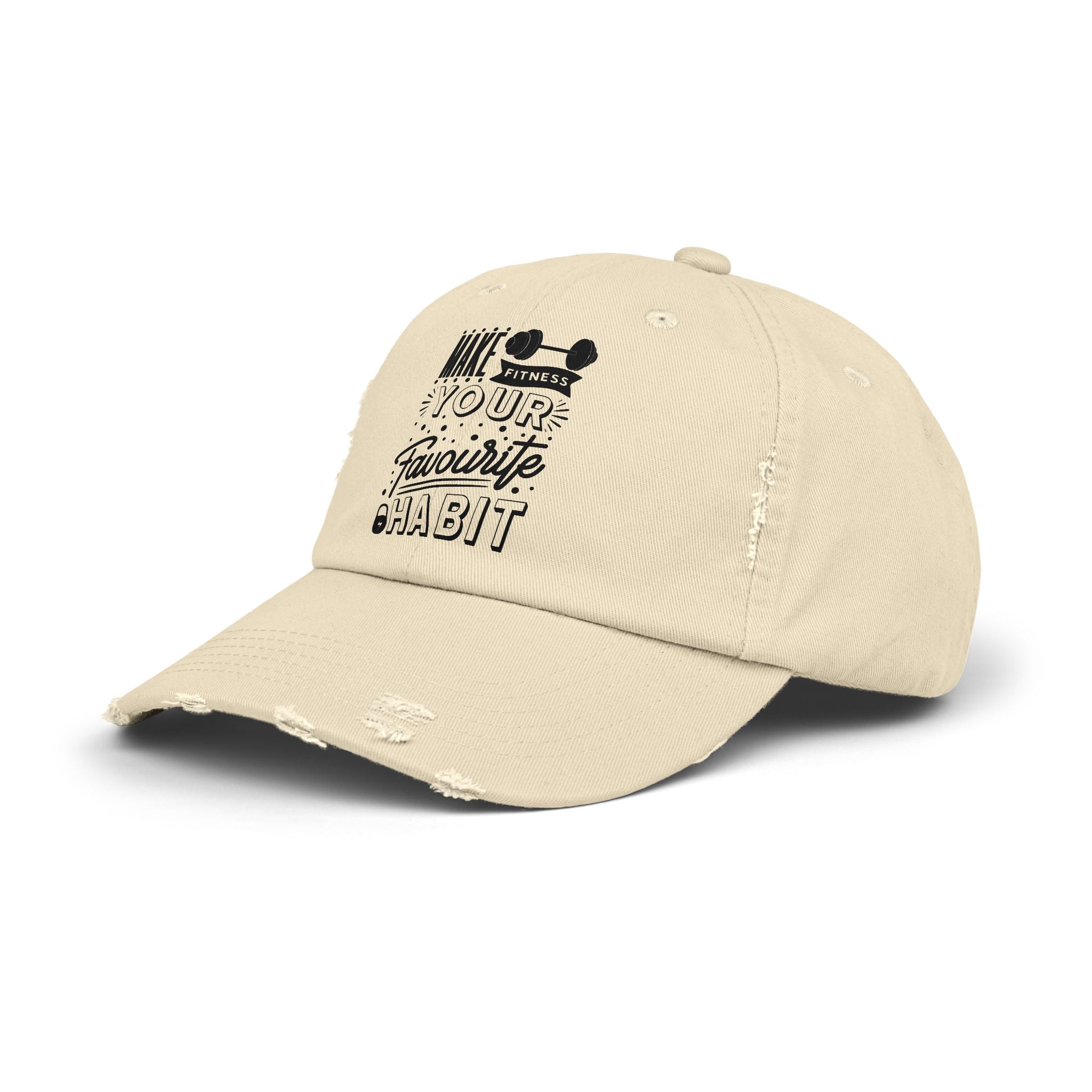 Make Fitness Your Favorite Habit, Make Fitness Your Habit Cap, Fitness Cap, Workout Cap, Unisex Distressed Cap