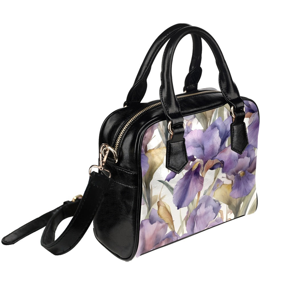 Iris Print Bag, iris Birth Month Handbag, Birth Month Bag, February Birth Month Bag, Shoulder Handbag