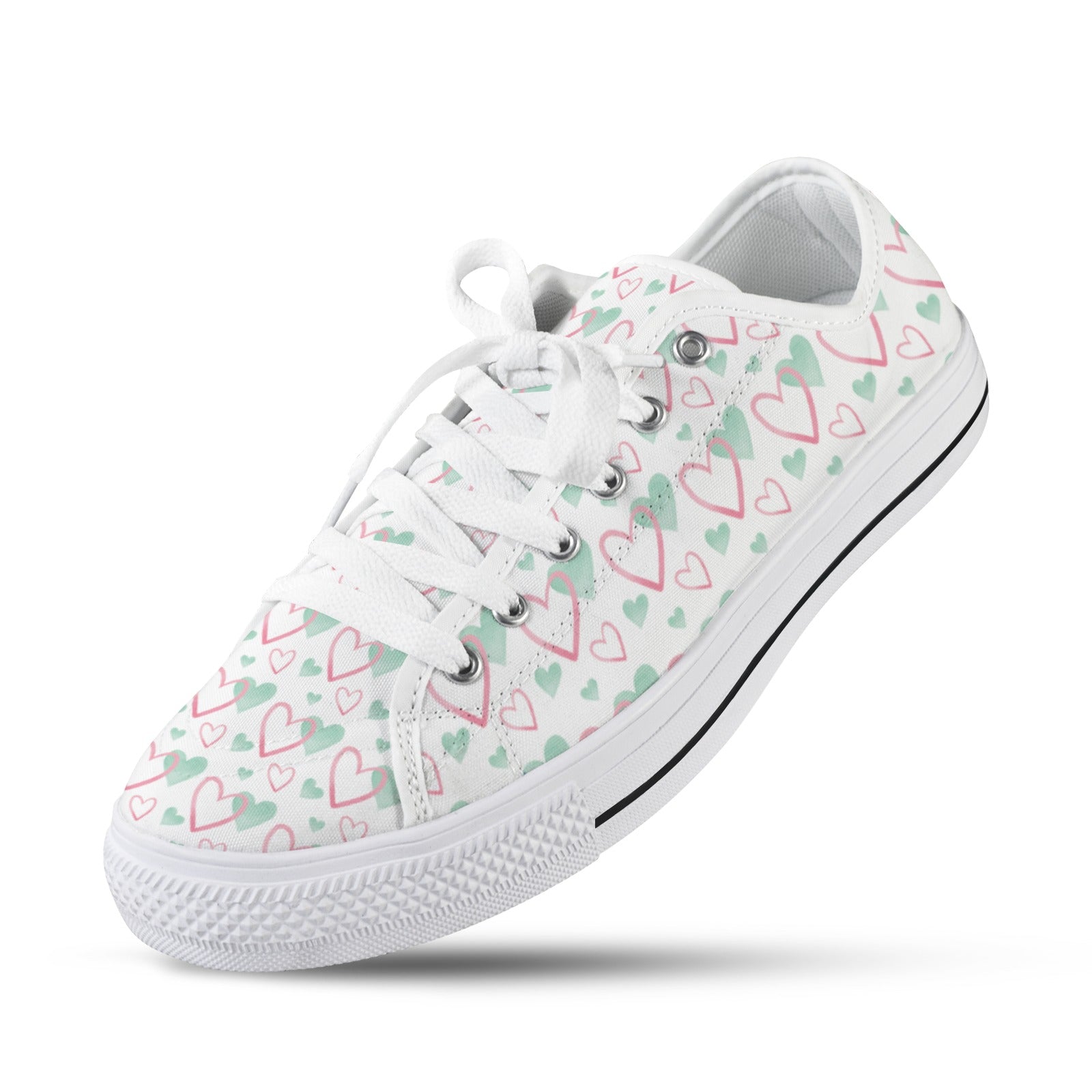 Pastel Hearts Womens Sneakers