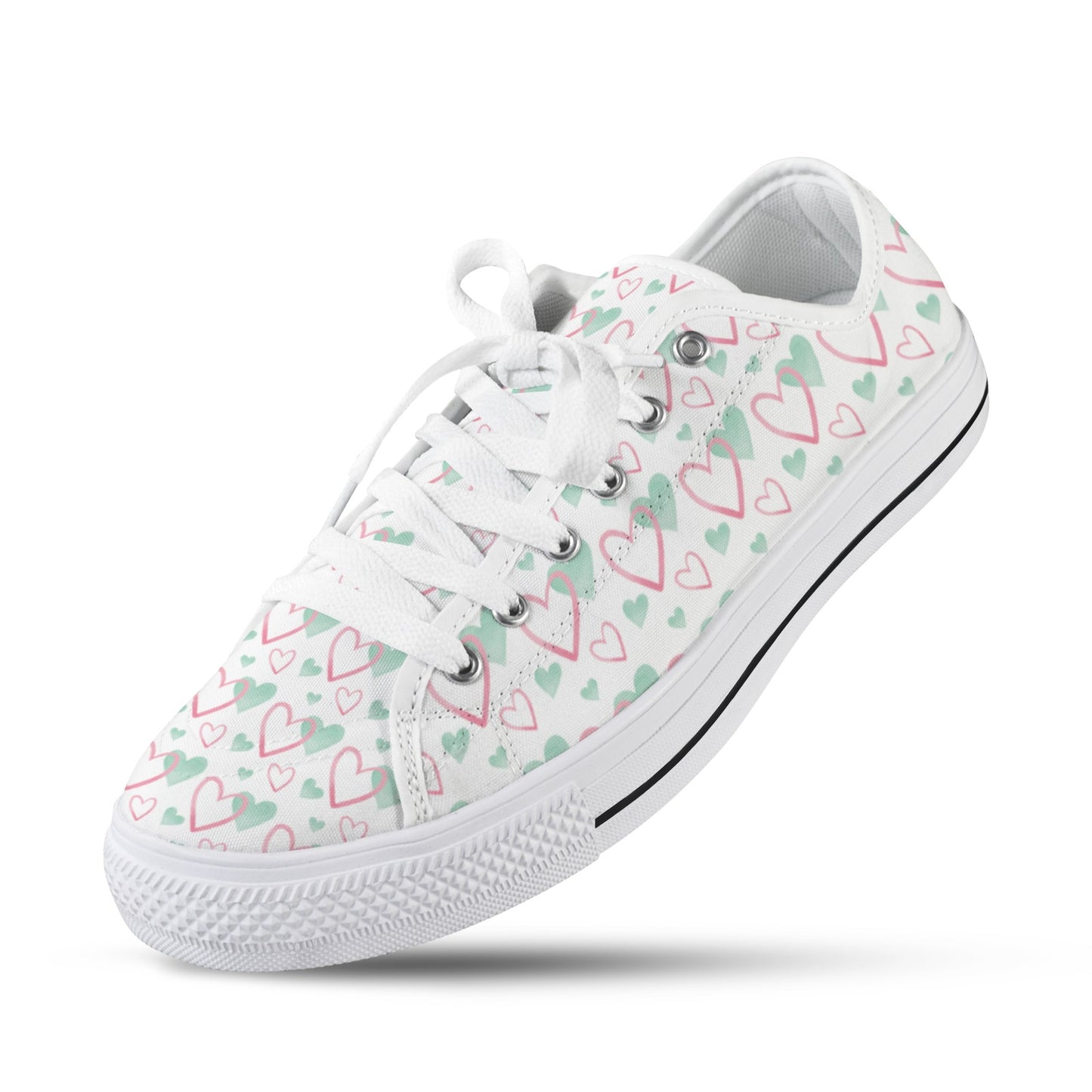 Pastel Hearts Womens Sneakers