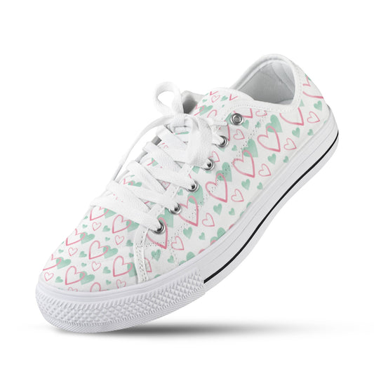 Pastel Hearts Womens Sneakers