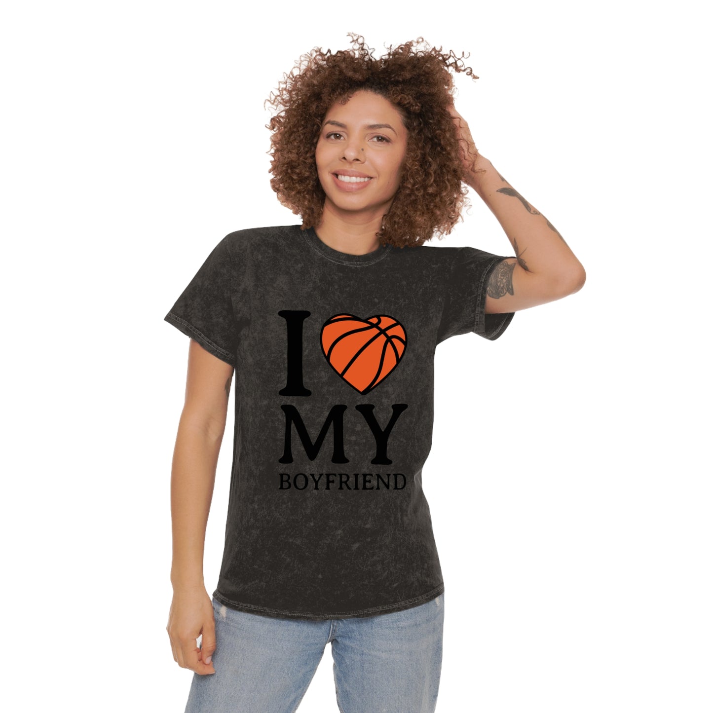 I Love My Boyfriend Unisex Mineral Wash T-Shirt