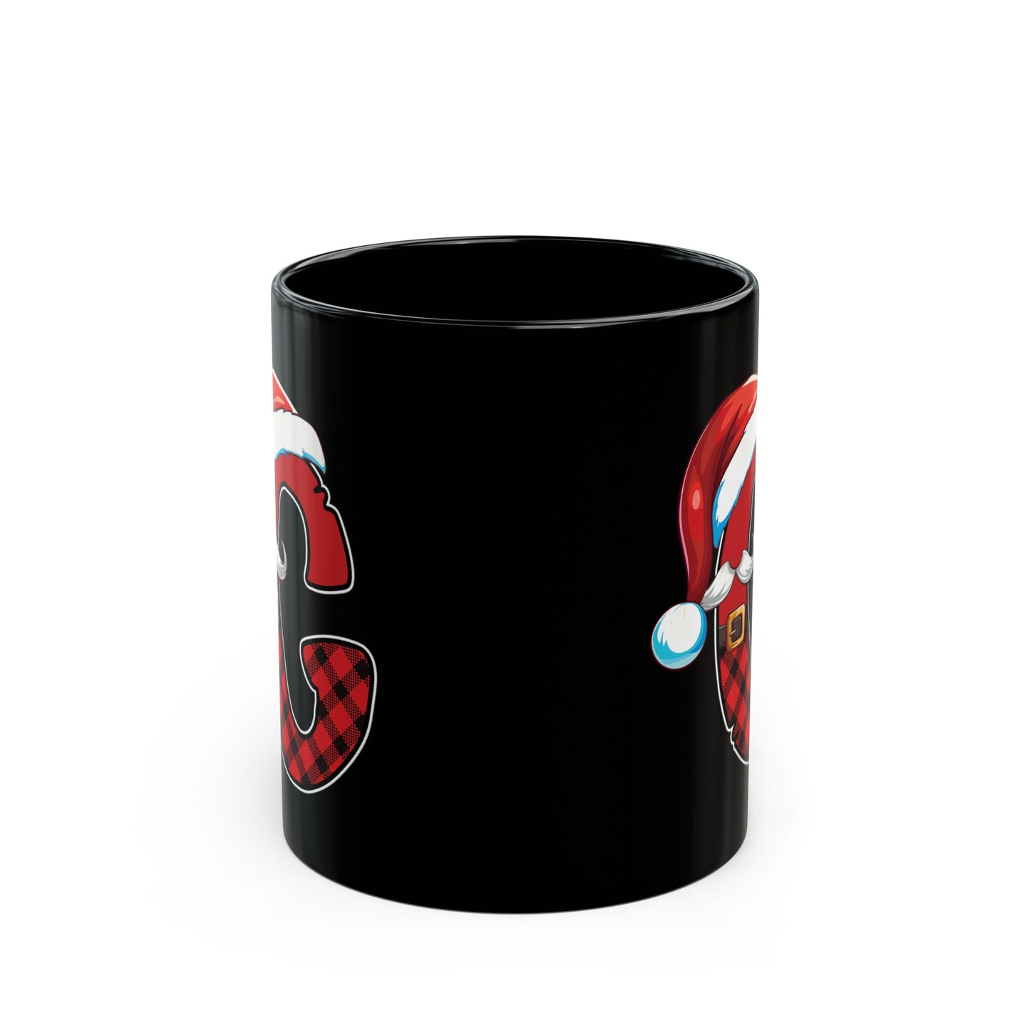 G Santa Initial 11oz Black Mug