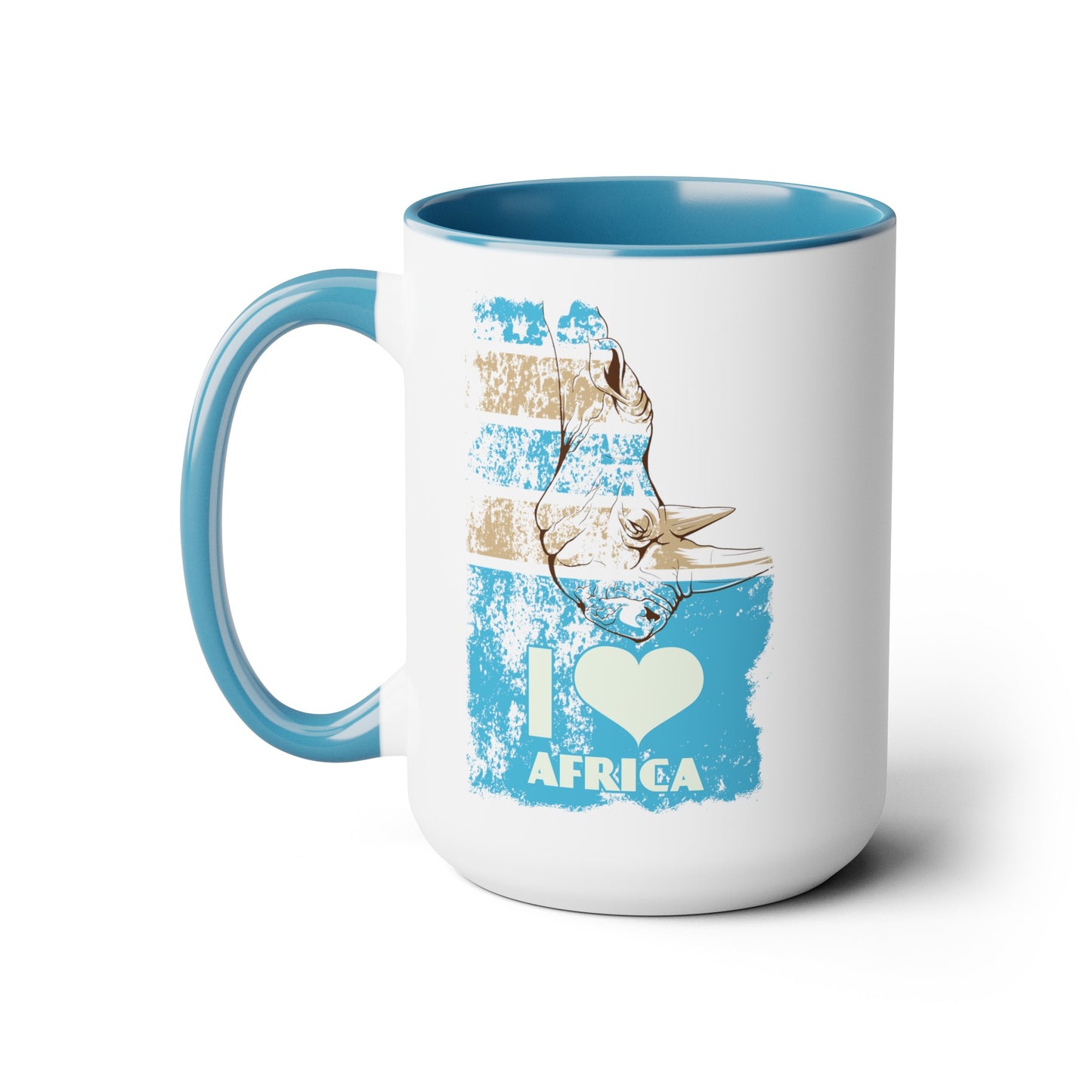 I Love Africa Two-Tone Coffee Mugs, 15oz