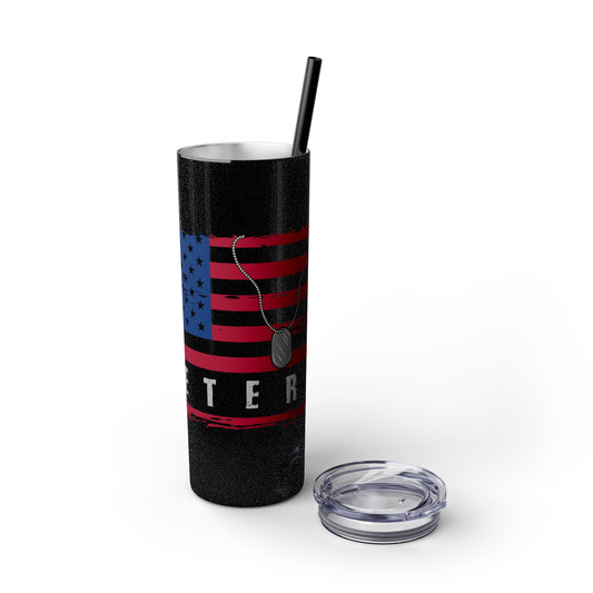 Veteran Skinny Tumbler with Straw, 20oz